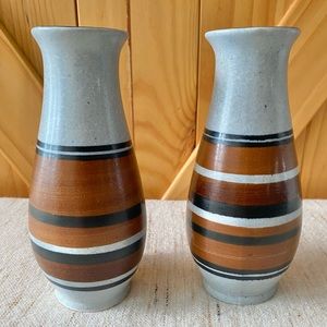 Lapid Israel Pottery Stoneware Vases By Esther